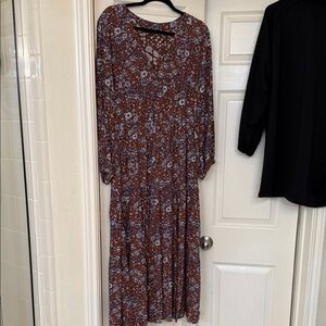 Madewell Floral Long Sleeve Dress
